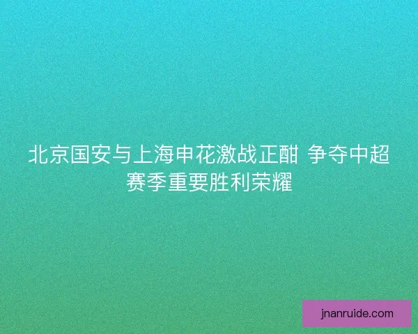 北京国安与上海申花激战正酣 争夺中超赛季重要胜利荣耀